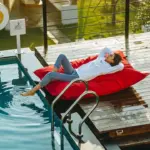 Fatboy-poolpude i oxford-stof